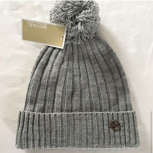 Michael Kors Pom Pom Hat Grey-Brand New-Tags Attached
